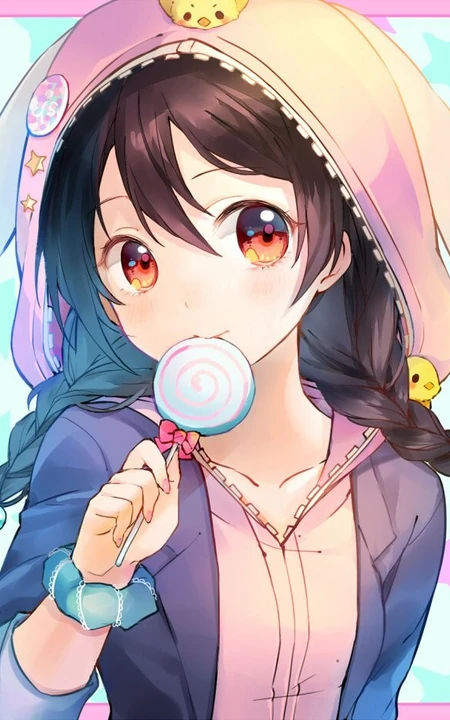 拥有红色眼睛的可爱少女少女，动画《lovelive!》人物矢泽妮可高清插画图集