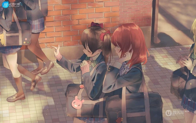 拥有红色眼睛的可爱少女少女，动画《lovelive!》人物矢泽妮可高清插画图集