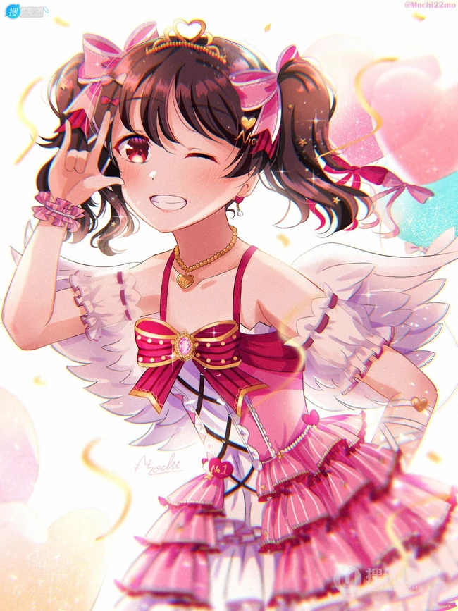 拥有红色眼睛的可爱少女少女，动画《lovelive!》人物矢泽妮可高清插画图集