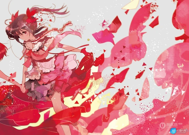 拥有红色眼睛的可爱少女少女，动画《lovelive!》人物矢泽妮可高清插画图集
