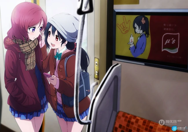 拥有红色眼睛的可爱少女少女，动画《lovelive!》人物矢泽妮可高清插画图集