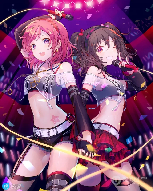 拥有红色眼睛的可爱少女少女，动画《lovelive!》人物矢泽妮可高清插画图集