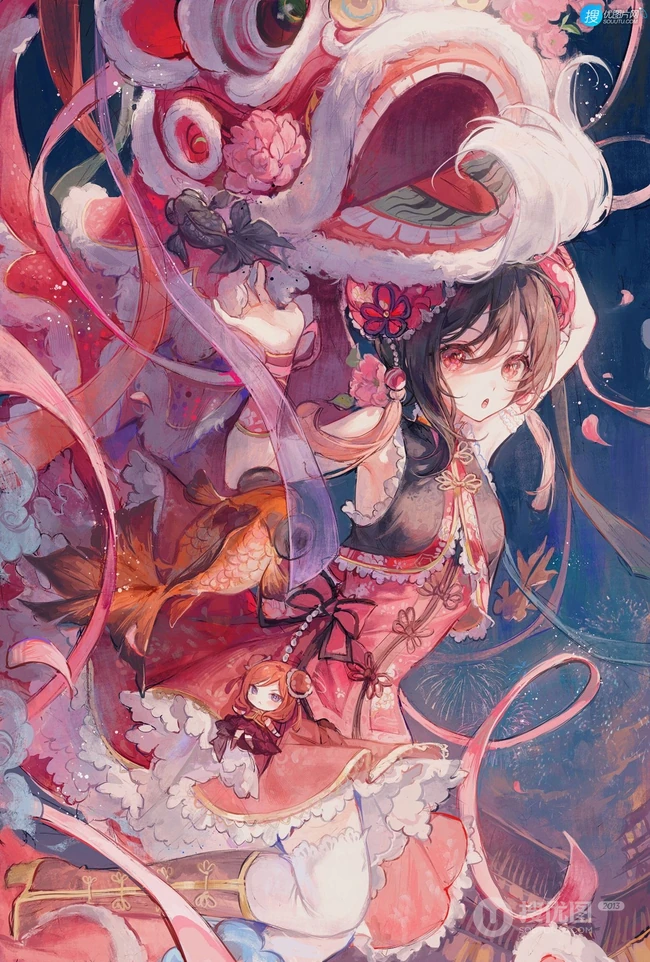 拥有红色眼睛的可爱少女少女，动画《lovelive!》人物矢泽妮可高清插画图集