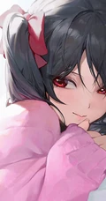 拥有红色眼睛的可爱少女少女，动画《lovelive!》人物矢泽妮可高清插画图集
