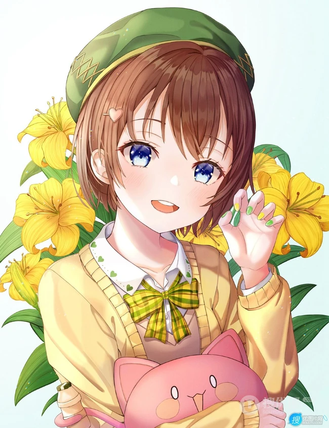 看起来很是清爽很舒服二次元短发女生，轻熟，少女高清插画图集欣赏