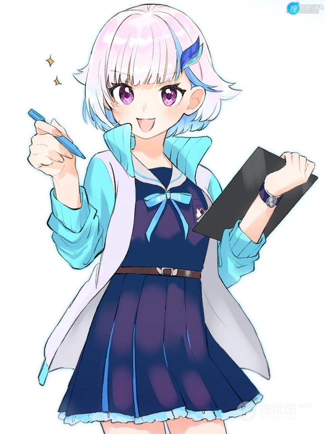 看起来很是清爽很舒服二次元短发女生，轻熟，少女高清插画图集欣赏