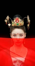姜贞羽古装红装打扮翩翩起舞韵味十足写真美照