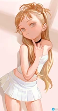 傲娇的小女孩，人小鬼大，爱臭美，超拽的手绘动漫少女手机壁纸图片