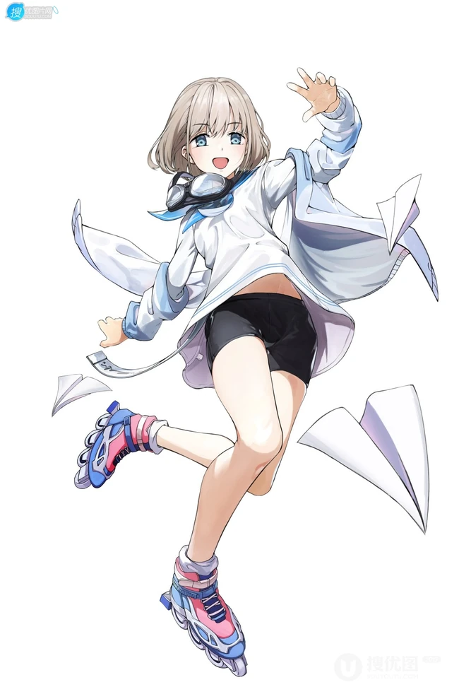 身着紧身裤，安全裤尽显好身段的二次元动漫少女精选插画图集欣赏