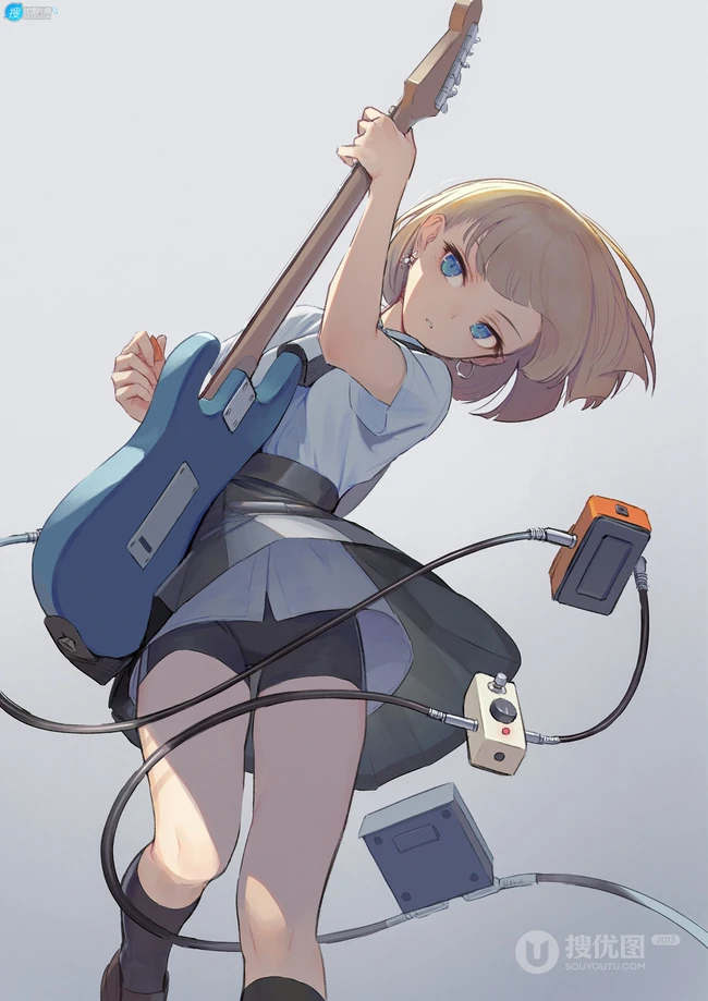 身着紧身裤，安全裤尽显好身段的二次元动漫少女精选插画图集欣赏