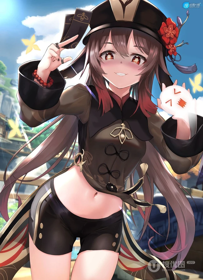 身着紧身裤，安全裤尽显好身段的二次元动漫少女精选插画图集欣赏