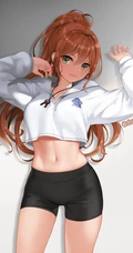 身着紧身裤，安全裤尽显好身段的二次元动漫少女精选插画图集欣赏