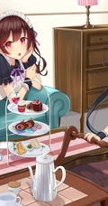 美食当前，怎能不心动，享受美食，下午茶的二次元少女插画图集