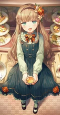 美食当前，怎能不心动，享受美食，下午茶的二次元少女插画图集