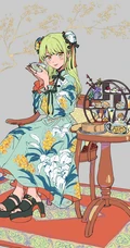 美食当前，怎能不心动，享受美食，下午茶的二次元少女插画图集