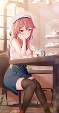美食当前，怎能不心动，享受美食，下午茶的二次元少女插画图集