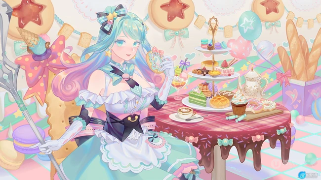 美食当前，怎能不心动，享受美食，下午茶的二次元少女插画图集