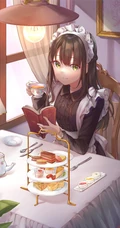 美食当前，怎能不心动，享受美食，下午茶的二次元少女插画图集