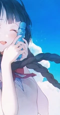 清凉爽口，冰冰凉，喜欢喝弹珠汽水的二次元夏日少女高清插画图集