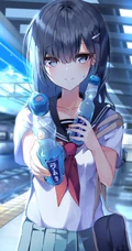 清凉爽口，冰冰凉，喜欢喝弹珠汽水的二次元夏日少女高清插画图集