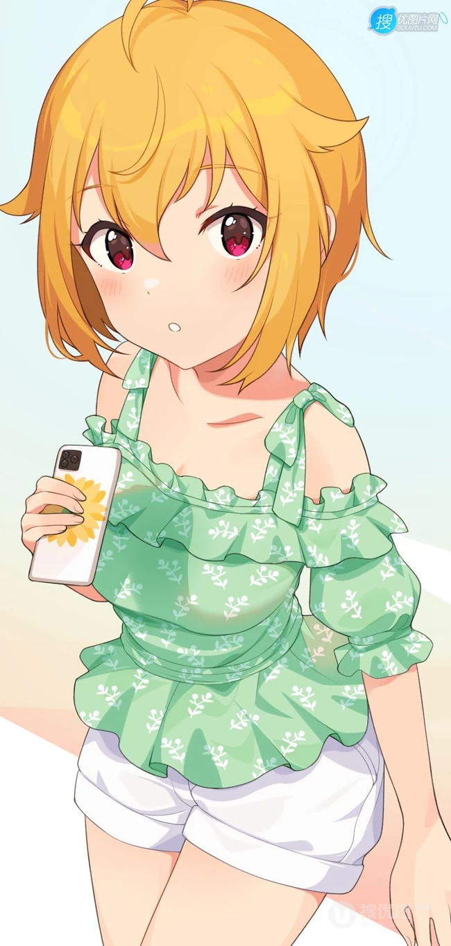 发型凌乱的14岁青葱二次元少女伊吹翼精选高清插画图集欣赏