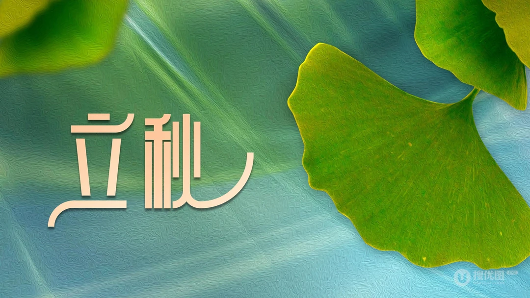 立秋壁纸，以金黄的树叶，落叶为背景的萧瑟立秋节气壁纸图片