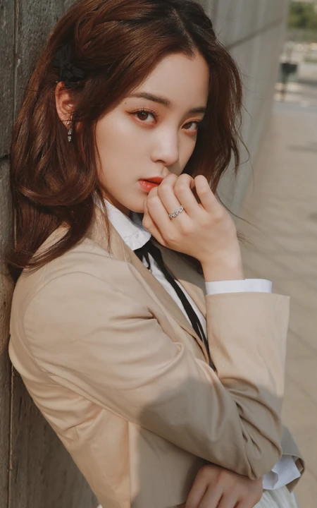 欧阳娜娜可爱甜美穿搭在户外公园享受美好时光写真美照