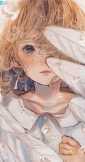 眼角噙着泪水的二次元白裙少女，女孩高清手绘插画套图手机壁纸图片