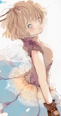 眼角噙着泪水的二次元白裙少女，女孩高清手绘插画套图手机壁纸图片