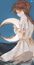 眼角噙着泪水的二次元白裙少女，女孩高清手绘插画套图手机壁纸图片