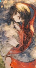 眼角噙着泪水的二次元白裙少女，女孩高清手绘插画套图手机壁纸图片