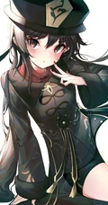 抱着可爱幽灵的性感胡桃，游戏《原神》角色人物胡桃高清插画手机壁纸套图