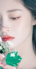 周洁琼化身清新元气少女着粉色短裙户外美拍写真手机壁纸图片