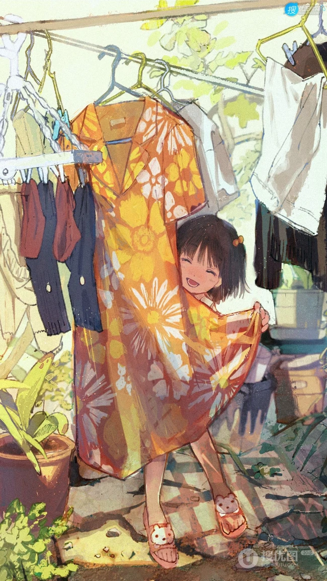 以水，雨，海为题材的二次元伤感动漫少女插画图集手机壁纸图片欣赏