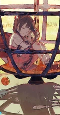 以水，雨，海为题材的二次元伤感动漫少女插画图集手机壁纸图片欣赏