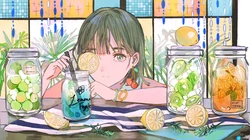 别具一格的清新动漫少女插画壁纸图片，日本画师渊゛插画作品图集欣赏
