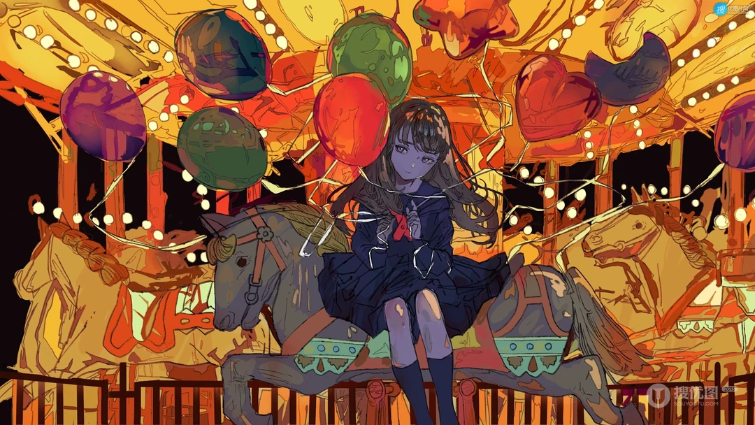 别具一格的清新动漫少女插画壁纸图片，日本画师渊゛插画作品图集欣赏