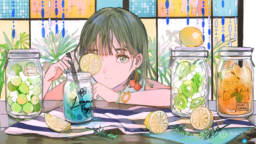 别具一格的清新动漫少女插画壁纸图片，日本画师渊゛插画作品图集欣赏