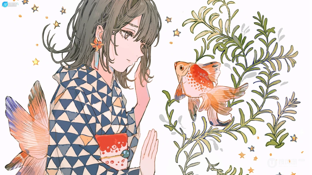 别具一格的清新动漫少女插画壁纸图片，日本画师渊゛插画作品图集欣赏