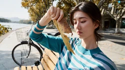 乔欣游逛西湖边气质十足复古写真桌面壁纸图片美照（12p）