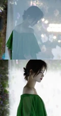陈都灵绿意盎然露肩长裙着身在如秘境般的花园浪漫写真图片