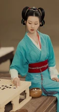 陈都灵古风侍女装扮，宛若画中人，古朴温雅气质写真美图