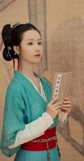 陈都灵古风侍女装扮，宛若画中人，古朴温雅气质写真美图