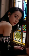 迪丽热巴高贵优雅深袜绒公主裙户外森系写真图片