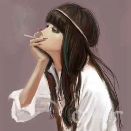 抽烟的女人插画头像，酷飒，叛逆，非主流抽烟女生插画头像图片
