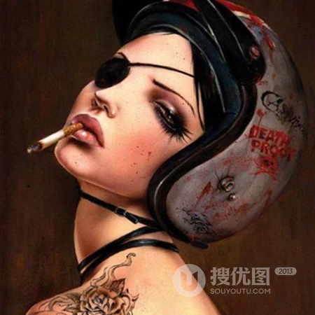 抽烟的女人插画头像，酷飒，叛逆，非主流抽烟女生插画头像图片