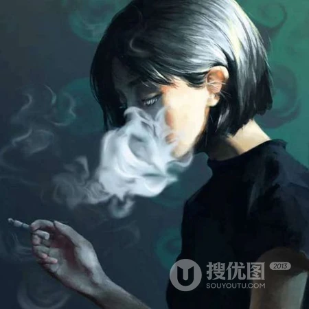 抽烟的女人插画头像，酷飒，叛逆，非主流抽烟女生插画头像图片