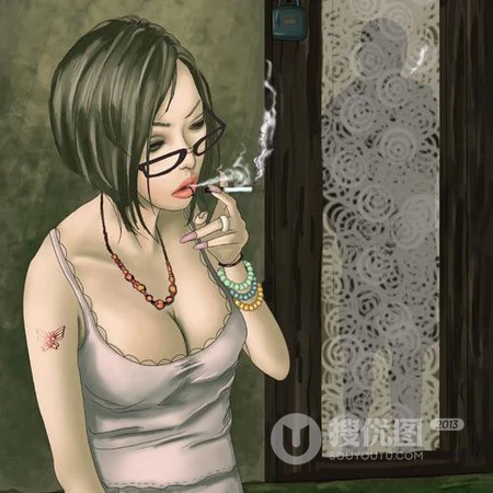 抽烟的女人插画头像，酷飒，叛逆，非主流抽烟女生插画头像图片