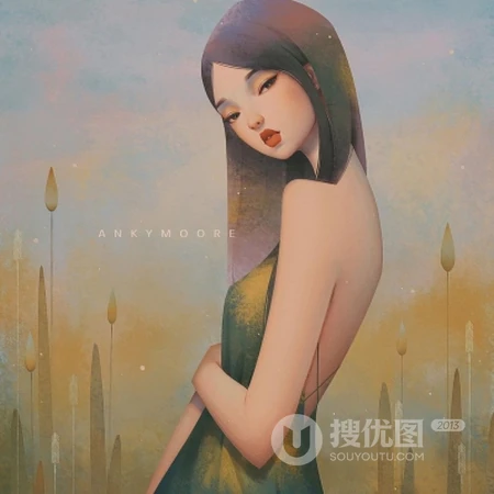 卷发气质有气质的，2021最新款肩带裙动漫卡通女生专用插画头像图片