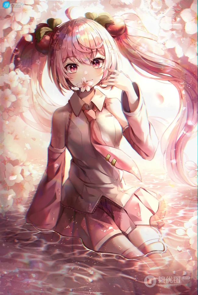 古灵精怪，可爱伶俐的二次元兽耳朵动漫少女高清插画图片